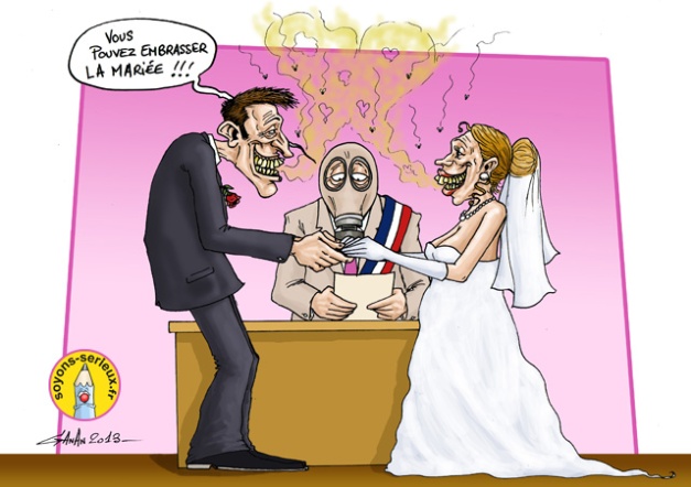 les mariés Caricature-mariage-baisc3a9